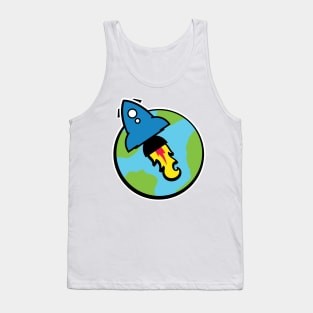 Rocket And Planet Tank Top